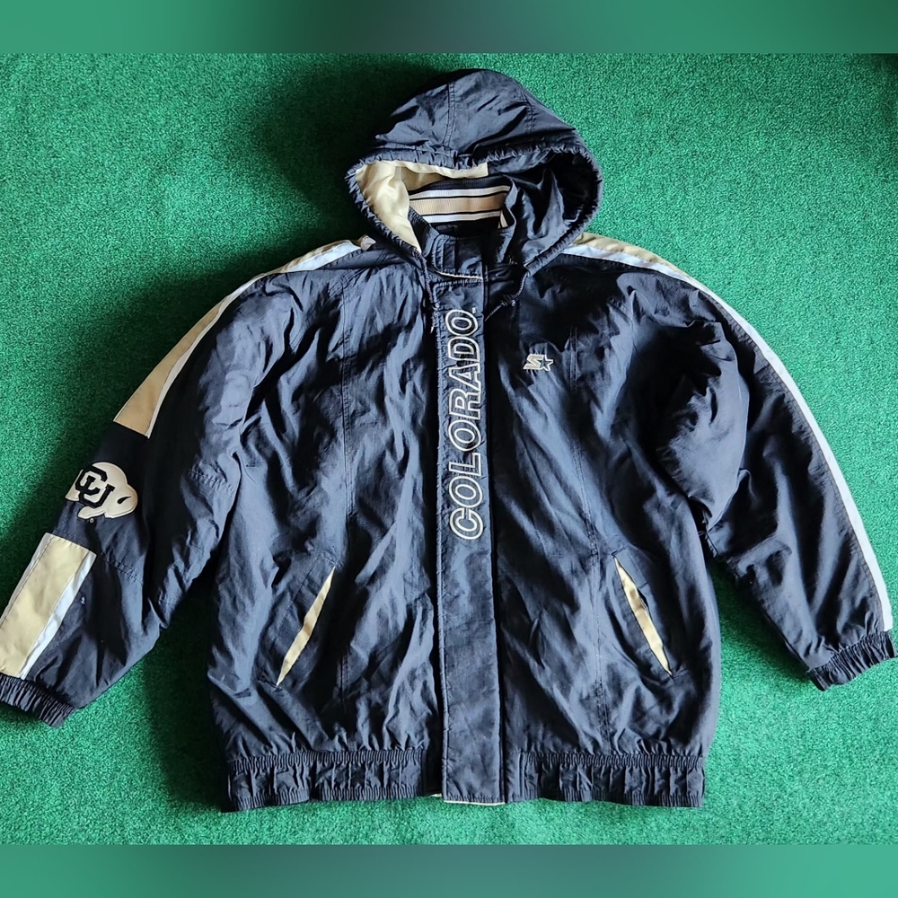Vintage University Of Colorado Jacket Mens XXL Starter Hooded 90s NCAA L…